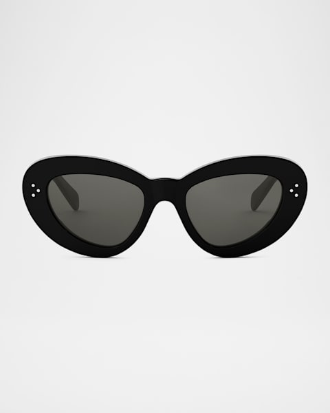 Celine Triomphe Logo Acetate Cat-Eye Sunglasses | Neiman Marcus
