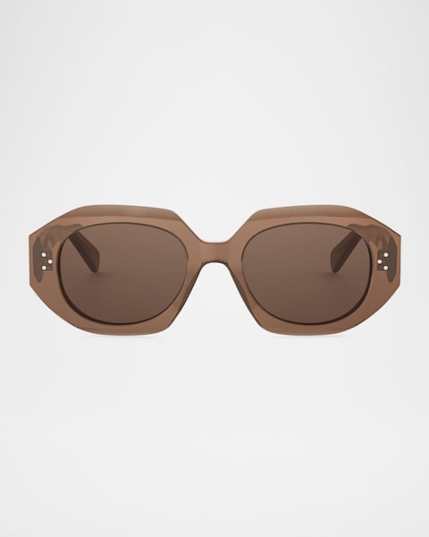 Bold 3 Dots Acetate Rectangle Sunglasses | Neiman Marcus