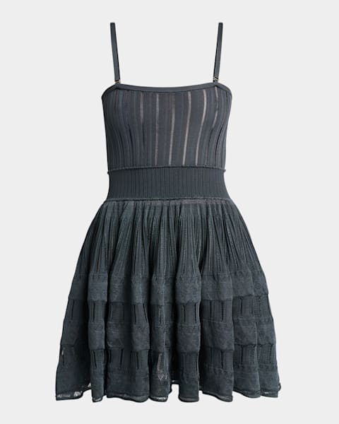 ALAIA Sleeveless Denim Wrap Dress | Neiman Marcus