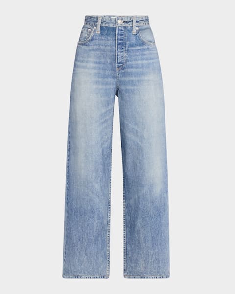 Rag & Bone Logan Wide-Leg Rhinestone Jeans | Neiman Marcus