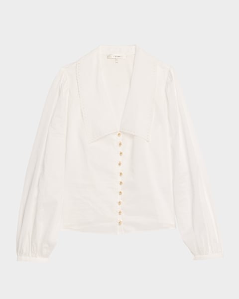 FRAME The Ruffle Collar Top | Neiman Marcus