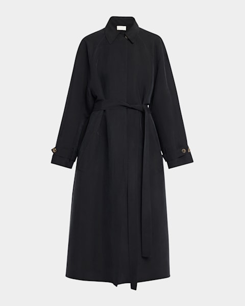 Dries Van Noten Risto Abstract-Print Belted Trench Coat