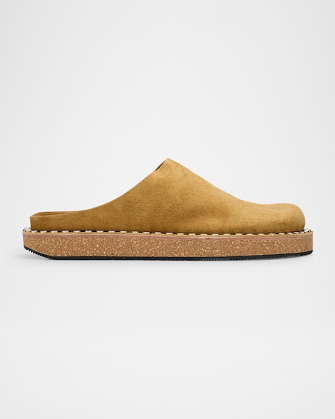 Loewe Men's Campo Leather Mary Jane Mules | Neiman Marcus