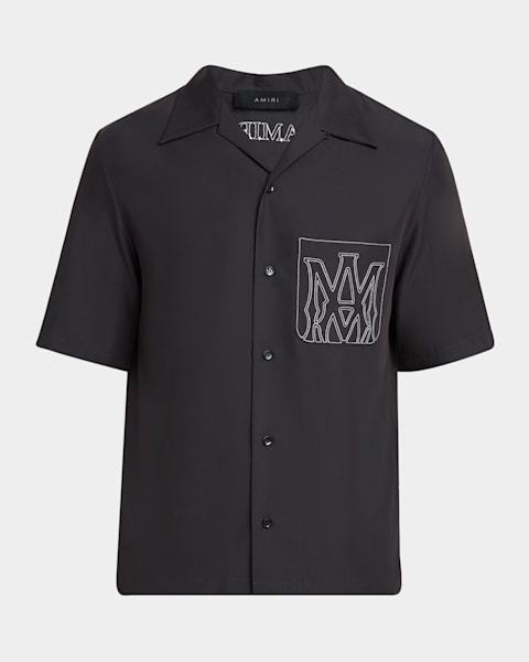 Amiri Men's Silk MA Quad Bowling Shirt | Neiman Marcus