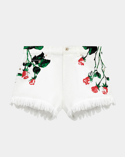 Loewe Anagram Long Denim Shorts | Neiman Marcus