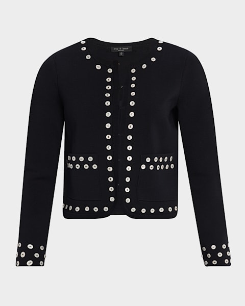 Versace Tweed Knit Cardigan | Neiman Marcus