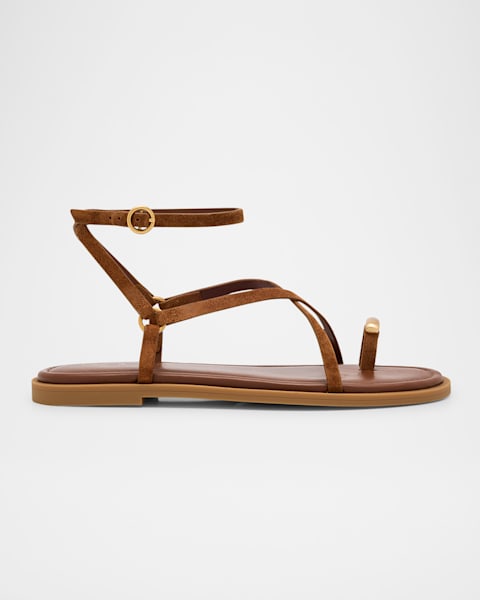 Rag & Bone Beau Suede Chain Slide Sandals | Neiman Marcus