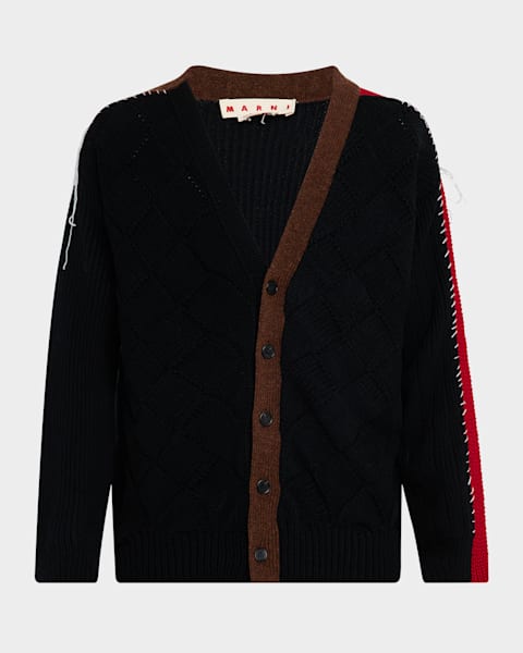 Prada Men's Superfine Wool Half-Zip Cardigan Jacket | Neiman