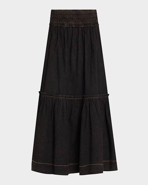 Oscar de la Renta Cotton-Wool Tweed Maxi Pencil Skirt