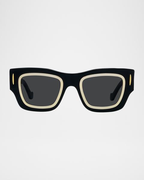 Loewe Chunky Anagram Rectangular Sunglasses 46mm Black Gold Logo Italy NWT Loewe Chunky Anagram 46mm Rectangular Sunglasses | Nordstrom main image 4