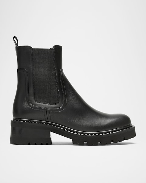 La Canadienne Hansel Brogue Crinkle Leather Chelsea Booties