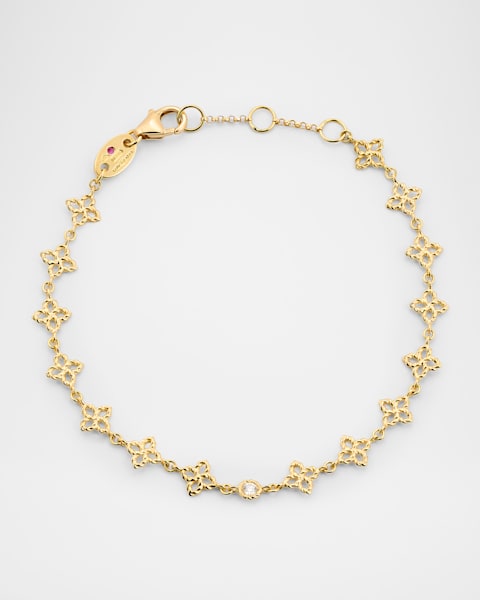 18K Yellow Gold Diamond Chain Bracelet