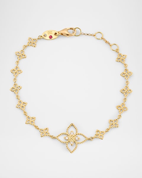 18K Yellow Gold Diamond Chain Bracelet