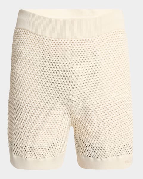 【送料&関税込】Givenchy Cream Silk Blend Shorts Givenchy Men's Silk All-Over Logo Shorts | Neiman Marcus