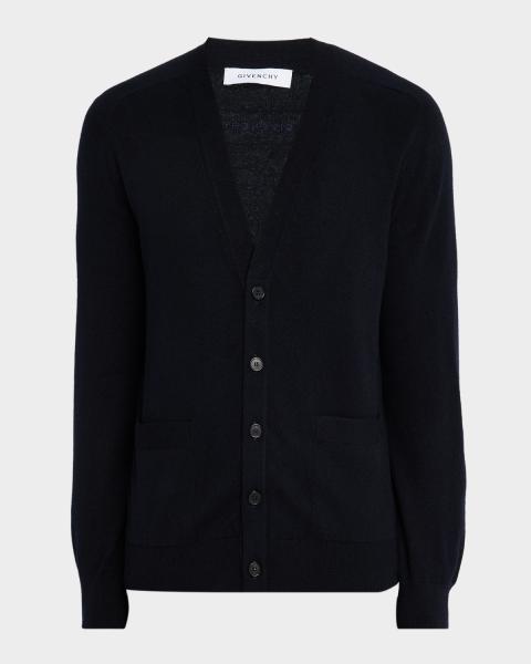 Givenchy Men's Couture Seam Knit Back-Logo Cardigan | Neiman Marcus