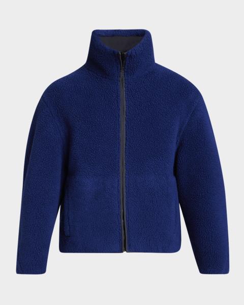 Prada Men's Cotton Fleece Quarter-Zip Jacket | Neiman Marcus