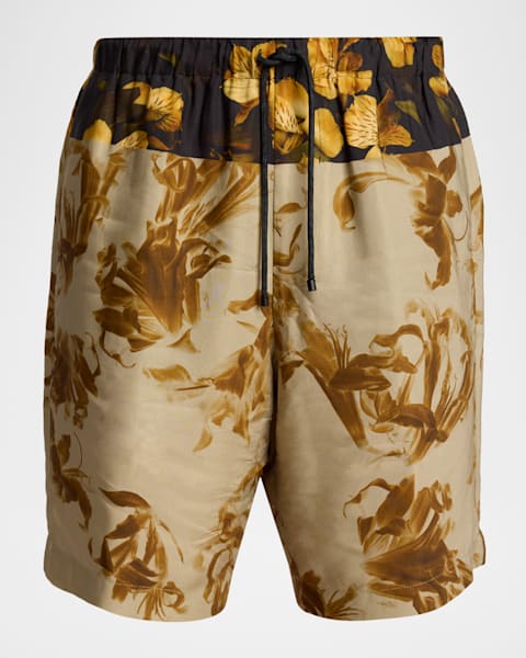Dries Van Noten Men's Piperi Metallic Shorts | Neiman Marcus