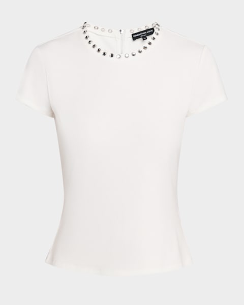 Tシャツ・カットソー Stella Mccartney Crew-Neck T-Shirt With Unique Chain Detail 4849bb6de90fbbdf4de46a6733a0cd
