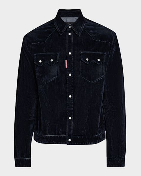 Dsquared2 Men's Jean Jacket with Leather Pocket | Neiman Marcus