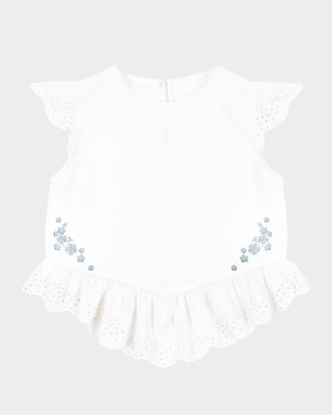Girl's Floral Logo-Print T-Shirt, Size 6-14