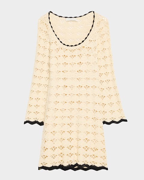 Melissa Odabash Lenni Pineapple Short-Sleeve Mini Dress | Neiman Marcus