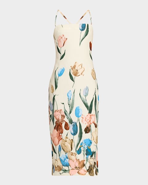 オールインワン・サロペット J. W. Anderson Twisted Strap Midi Dress Anchor Embroidered Body-Con Twisted Strap Midi Dress