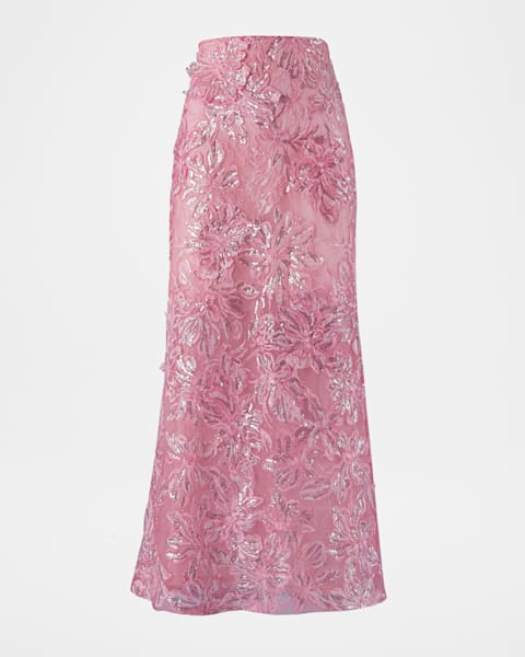 Shirty Embellished Sheer Midi Skirt
