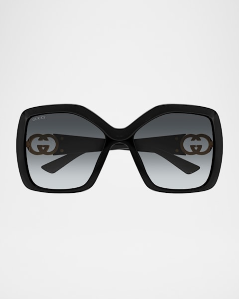 小物 Gucci Sunglasses Interlocking GG Gucci Interlocking GG Round Acetate Sunglasses | Neiman Marcus