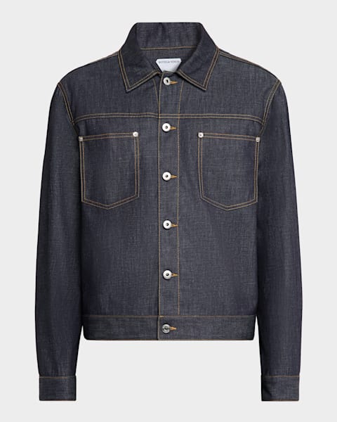 Bottega Veneta Men's Intrecciato-Collar Blouson Jacket in