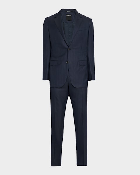 ZEGNA Men's Wool Tic-Weave Suit | Neiman Marcus