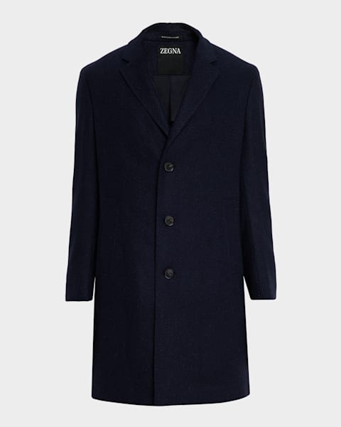 Giorgio Armani Men's Cashmere Herringbone Double-Breasted Overcoat