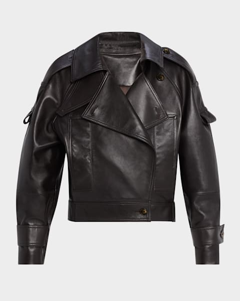 Jacquemus The Tore Leather Jacket | Neiman Marcus
