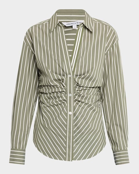 Dries Van Noten Ceana Striped Tie Halter Top | Neiman Marcus