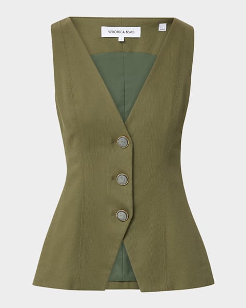 Theory Boxy Double-Breasted Vest | Neiman Marcus