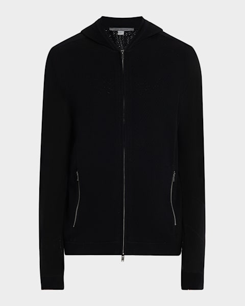 Helmut Lang Men's Wool-Cashmere Mohawk Zip Hoodie | Neiman