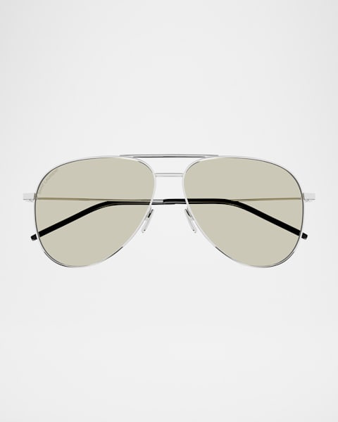 Saint Laurent Classic 11 Monochromatic Aviator Sunglasses | Neiman