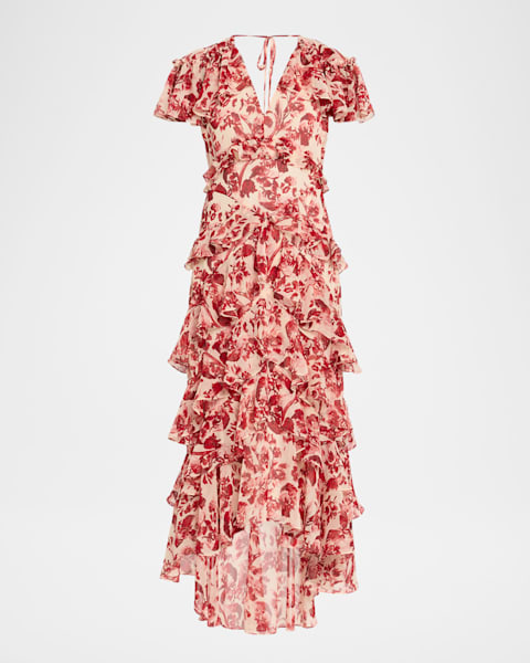Jacey Floral Self-Tie Shirtdress