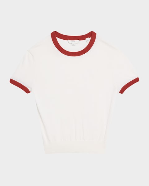 Short-Sleeve Button-Front Sweater