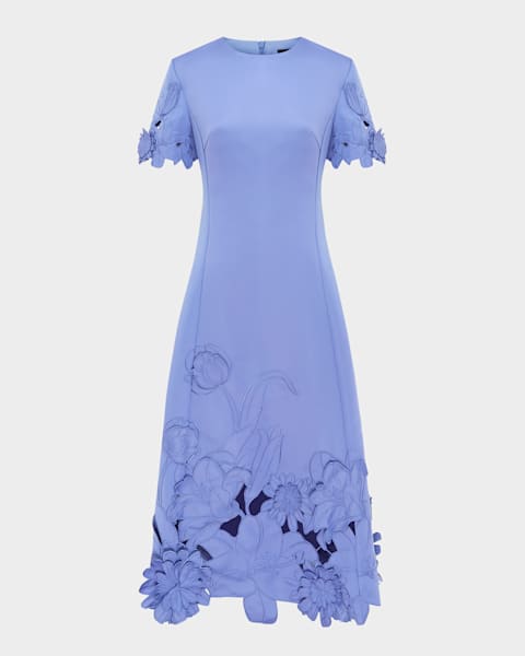 LEO LIN Rayna Applique Floral Bustier Maxi Dress | Neiman Marcus
