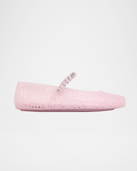 Burberry Baby Check Knit Ballerina Flats | Neiman Marcus