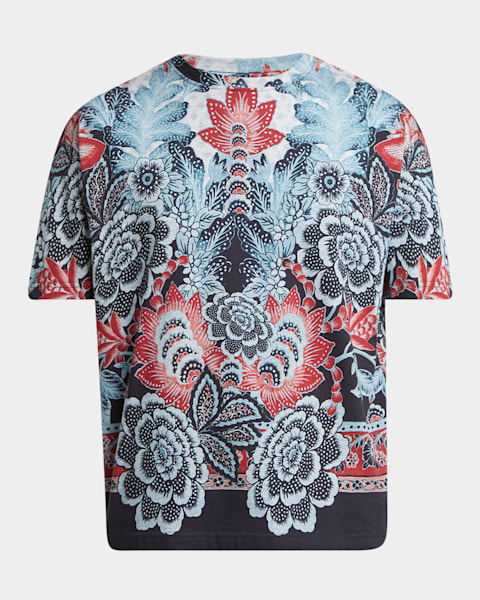 Etro Men's Floral Graphic Crewneck T-Shirt | Neiman Marcus