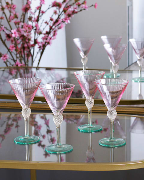 Cut Martini Glasses, Set of 4