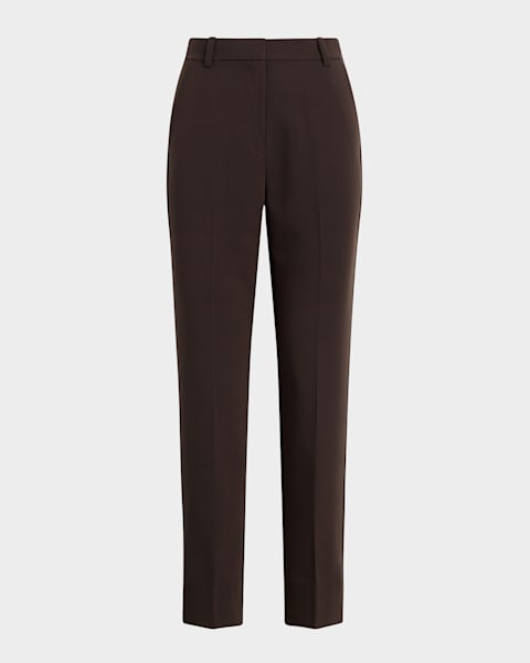 McQueen Sustainable Leaf Crepe Straight-Leg Ankle Cigarette
