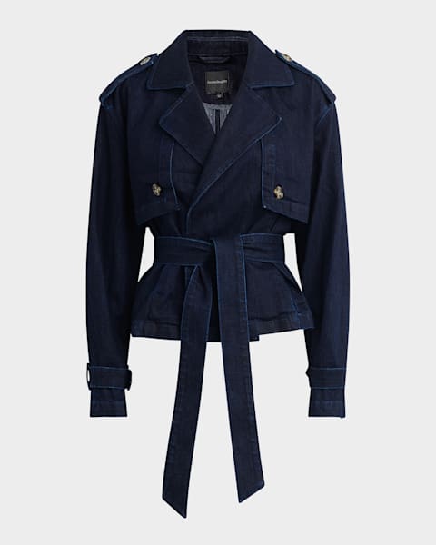 The Cropped Charles Countryside Plaid Trench Coat 