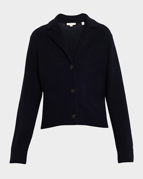 Prada Logo Intarsia V-Neck Superfine Cashmere Cardigan | Neiman Marcus