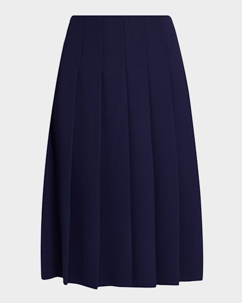 Vince Pleated Straight Pull-On Midi Skirt | Neiman Marcus