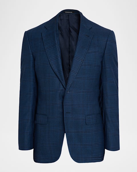Giorgio Armani Men's Wool, Silk and Linen Crosshatch Sport Coat