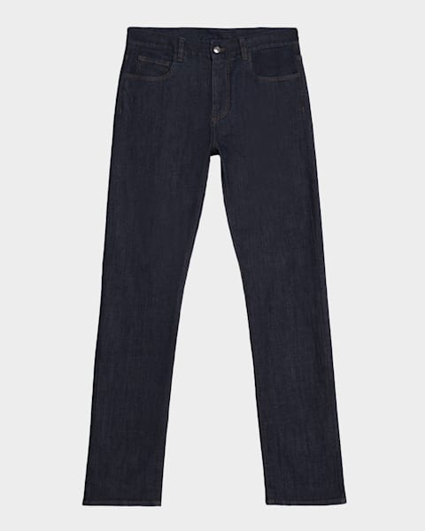 Emporio Armani Men's Dark-Wash Denim Five-Pocket Pants | Neiman Marcus