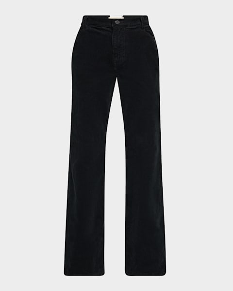 Nili Lotan Shon Curved Denim Pants | Neiman Marcus