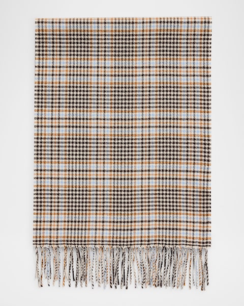 Anderson & Sheppard Men's Hairline Windowpane Check Cashmere Scarf